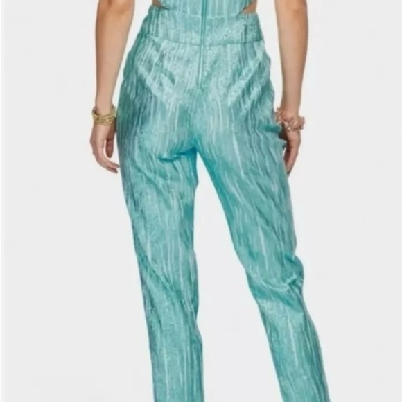 NWT - Ramy Brook Metallic Blue Jumpsuit - Size 6 - Picture 4 of 16